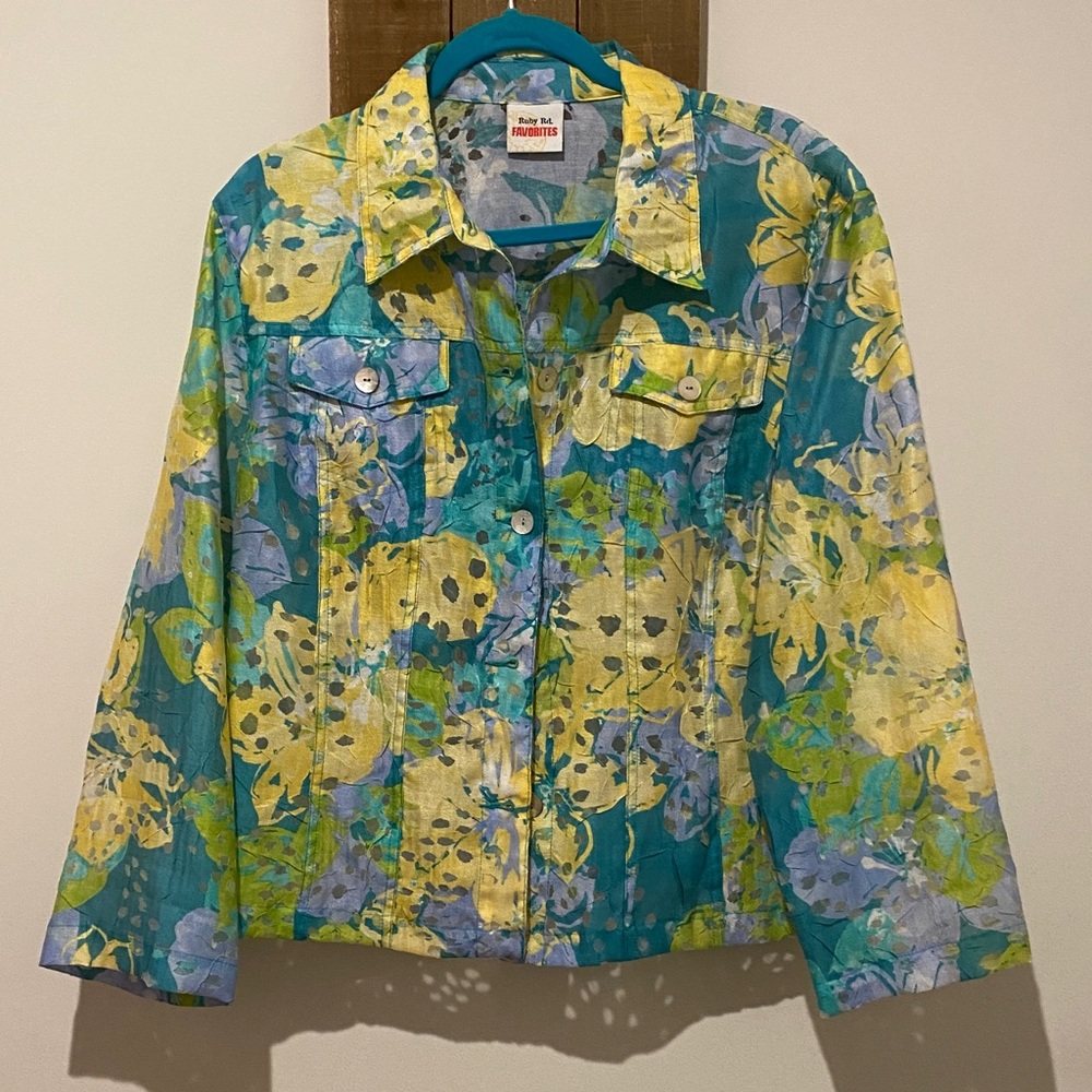 Ruby Rd. Multicolor Patterned Jacket - image 1